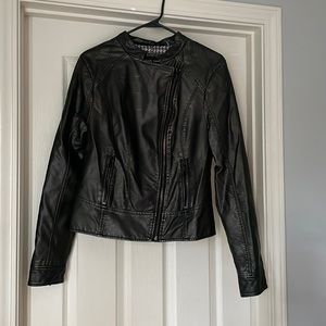 Black Rivet moto jacket.